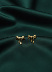 Fancy Golden Bow Style Studs