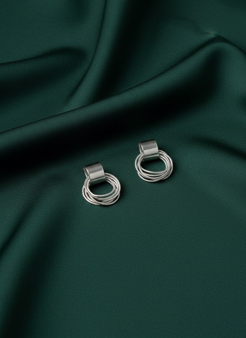 Antique Style Silver Ring Earrings