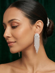 Silver Plated American Diamond Earrings