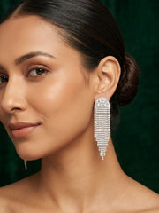 Silver Plated American Diamond Earrings