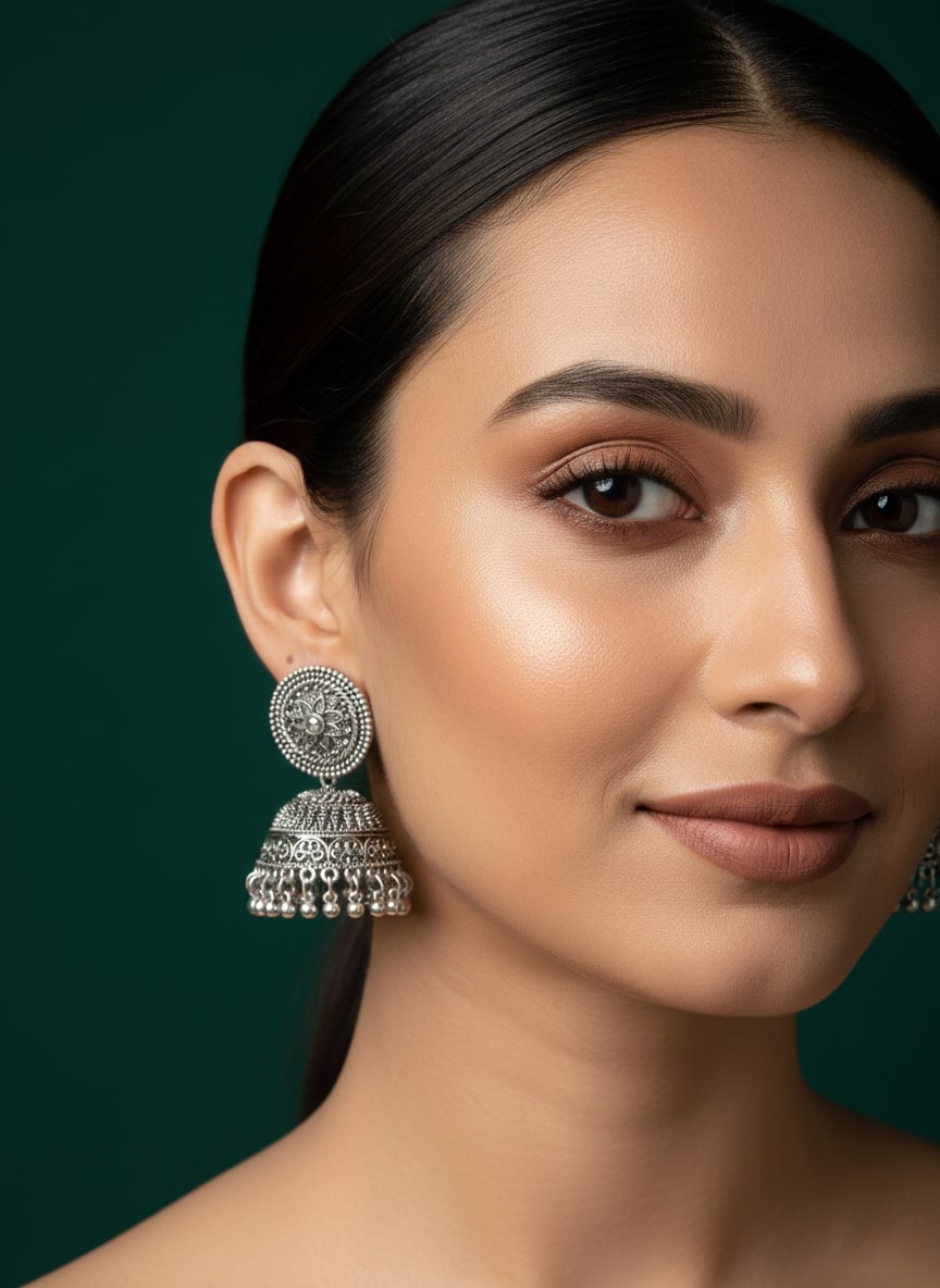 German Silver Jhumka Earring
