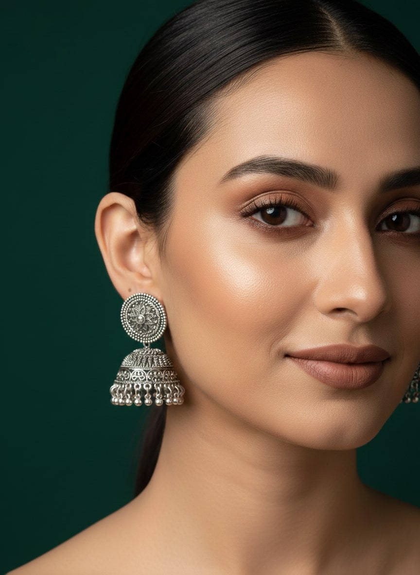 German Silver Jhumka Earring