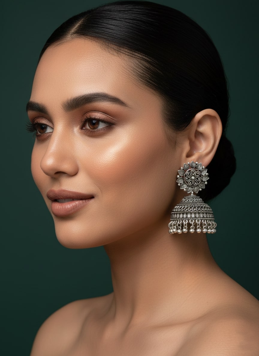 German Silver Jhumka Earring
