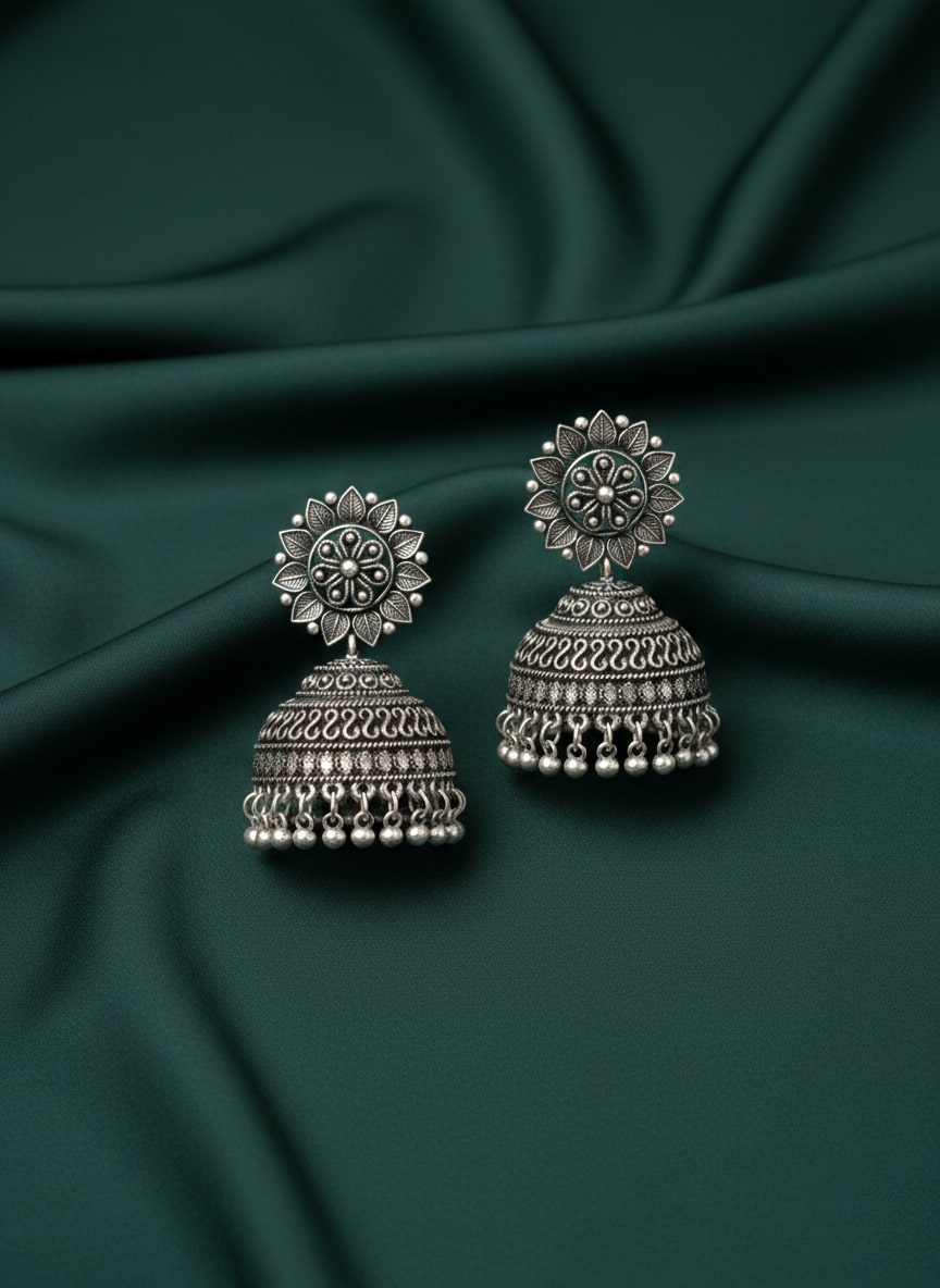 German Silver Jhumka Earring