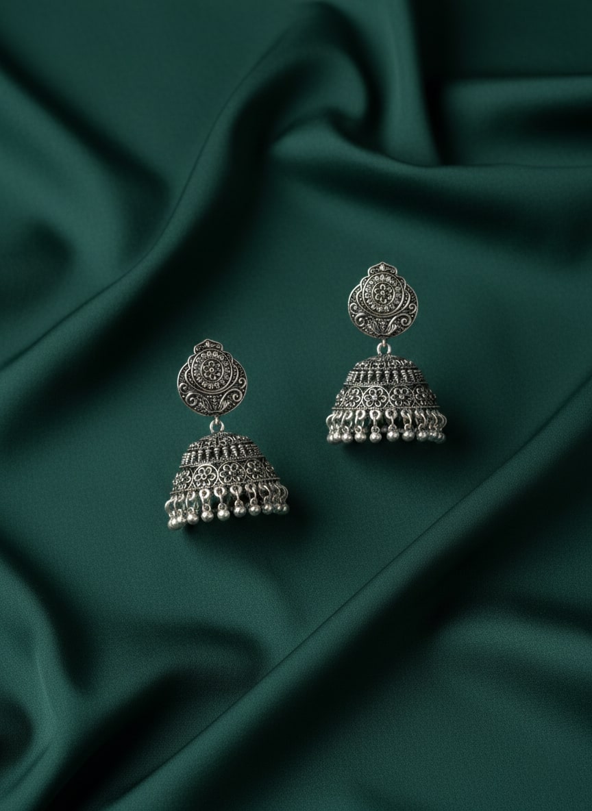 German Silver Jhumka Earring