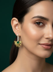 Beautiful Leaf Design With Diamond Earring