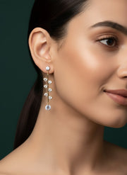 Diamond Teadrop Tassels Earrings