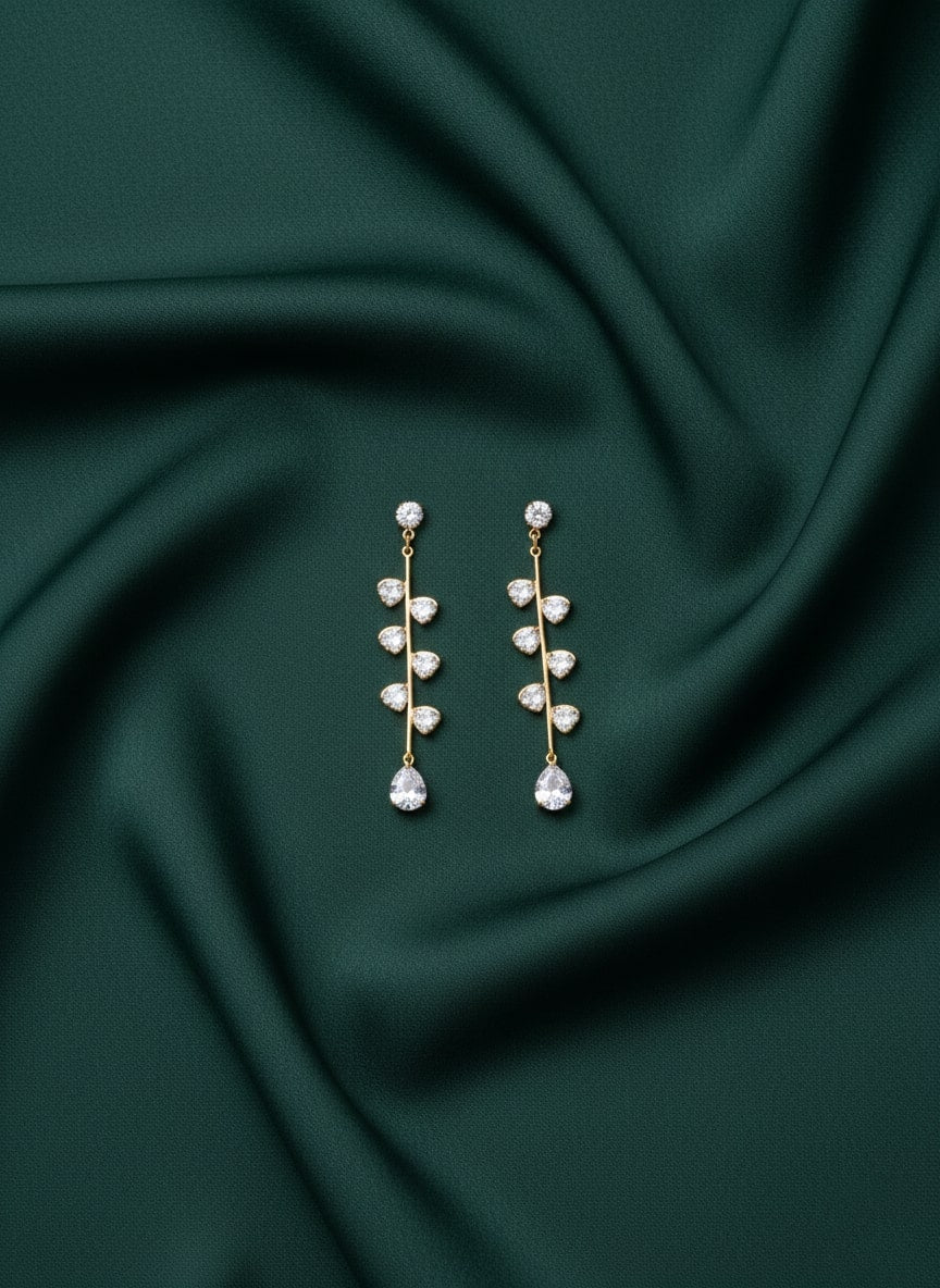 Diamond Teadrop Tassels Earrings