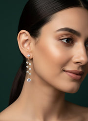 Diamond Teadrop Tassels Earrings