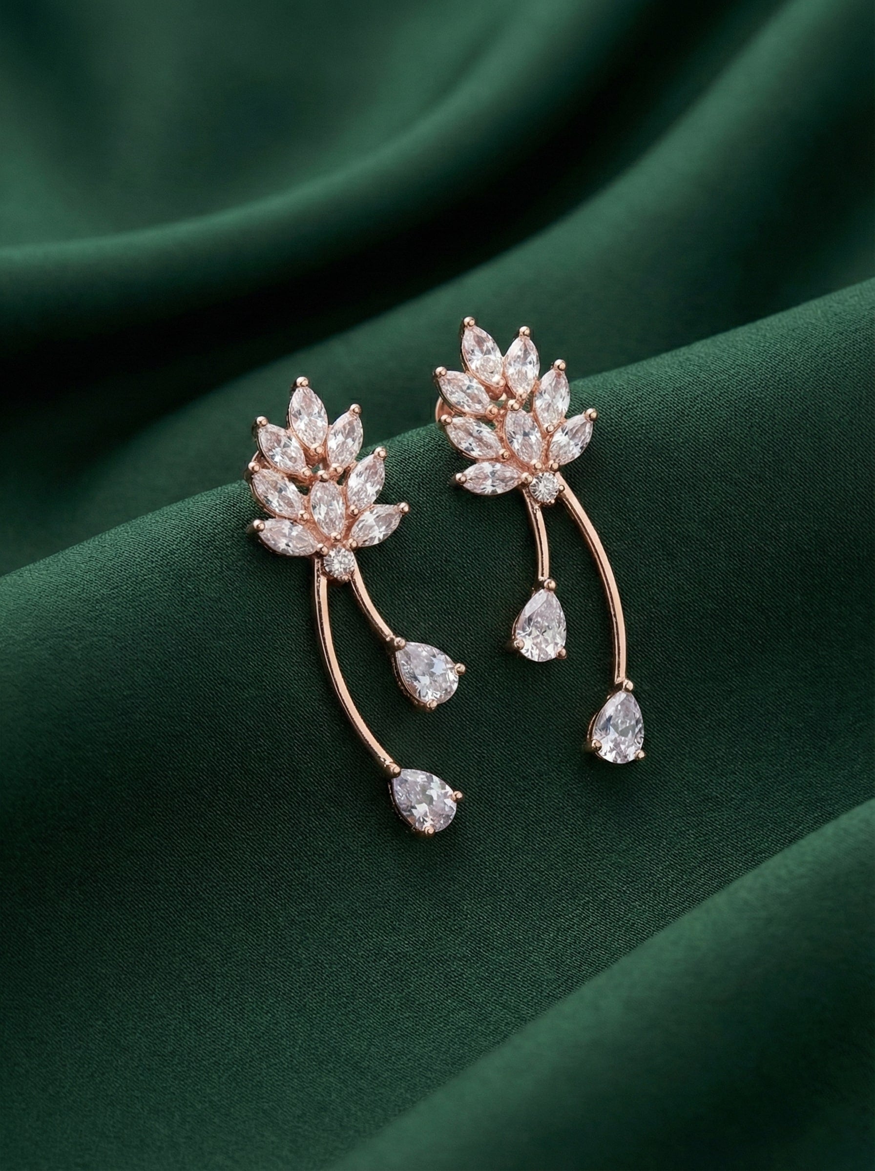 Beautiful American Diamond Classic Drop Earrings