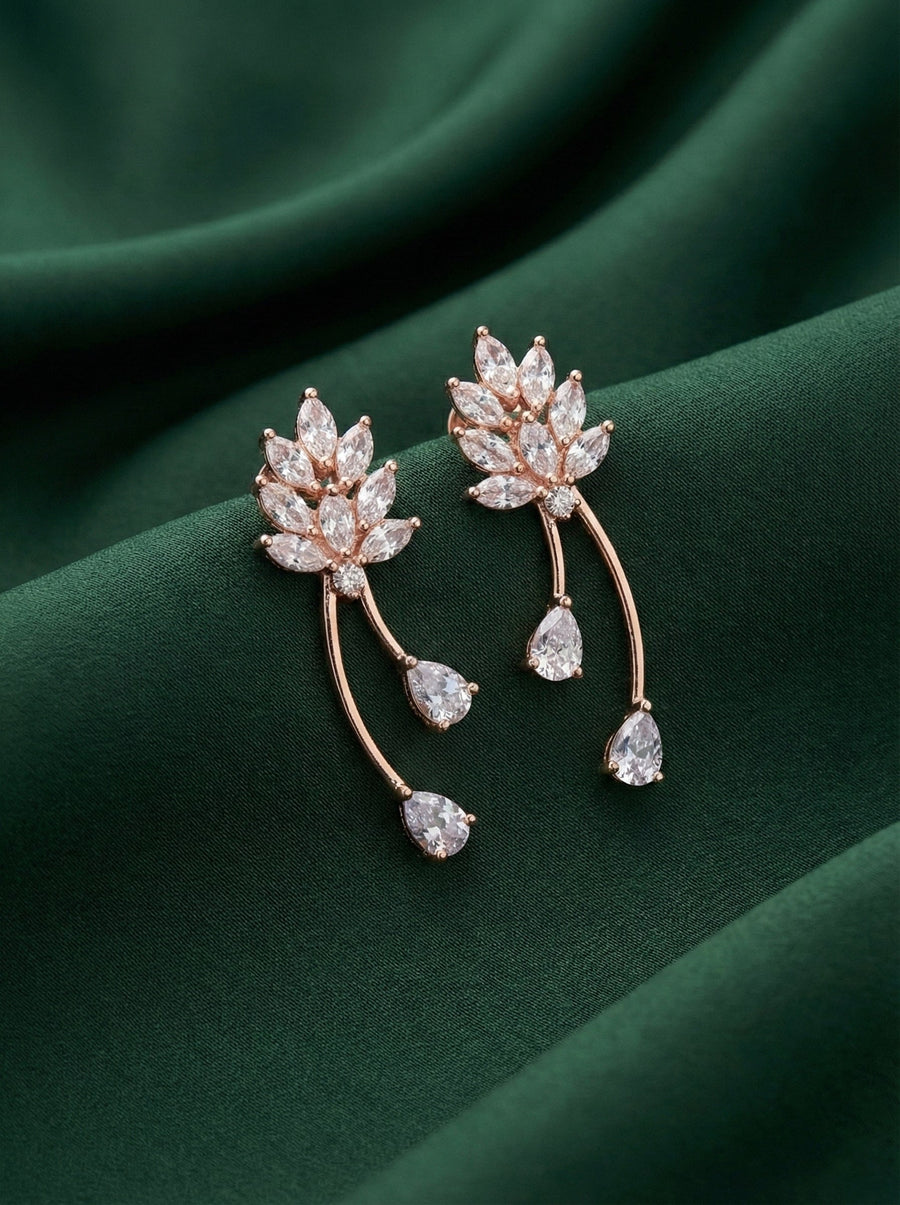 Beautiful American Diamond Classic Drop Earrings