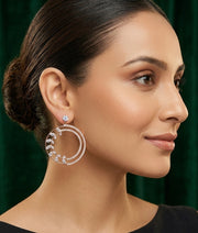 Rose Gold Plated American Diamond Drop Earrings