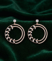 Rose Gold Plated American Diamond Drop Earrings