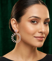 Rose Gold Plated American Diamond Drop Earrings