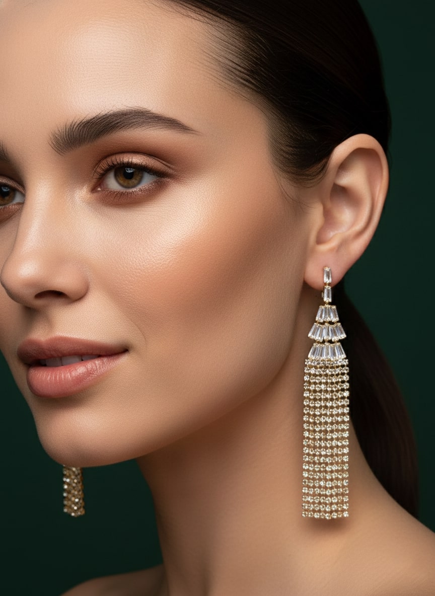 Classic Diamond Tassels Earrings