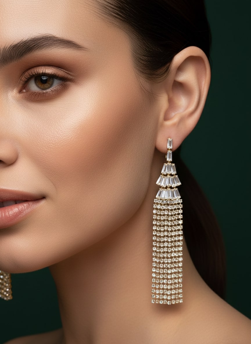 Classic Diamond Tassels Earrings