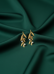White Studs with Hanging Cherry Earrings