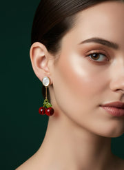Beautiful White Stud With Drop Earrings