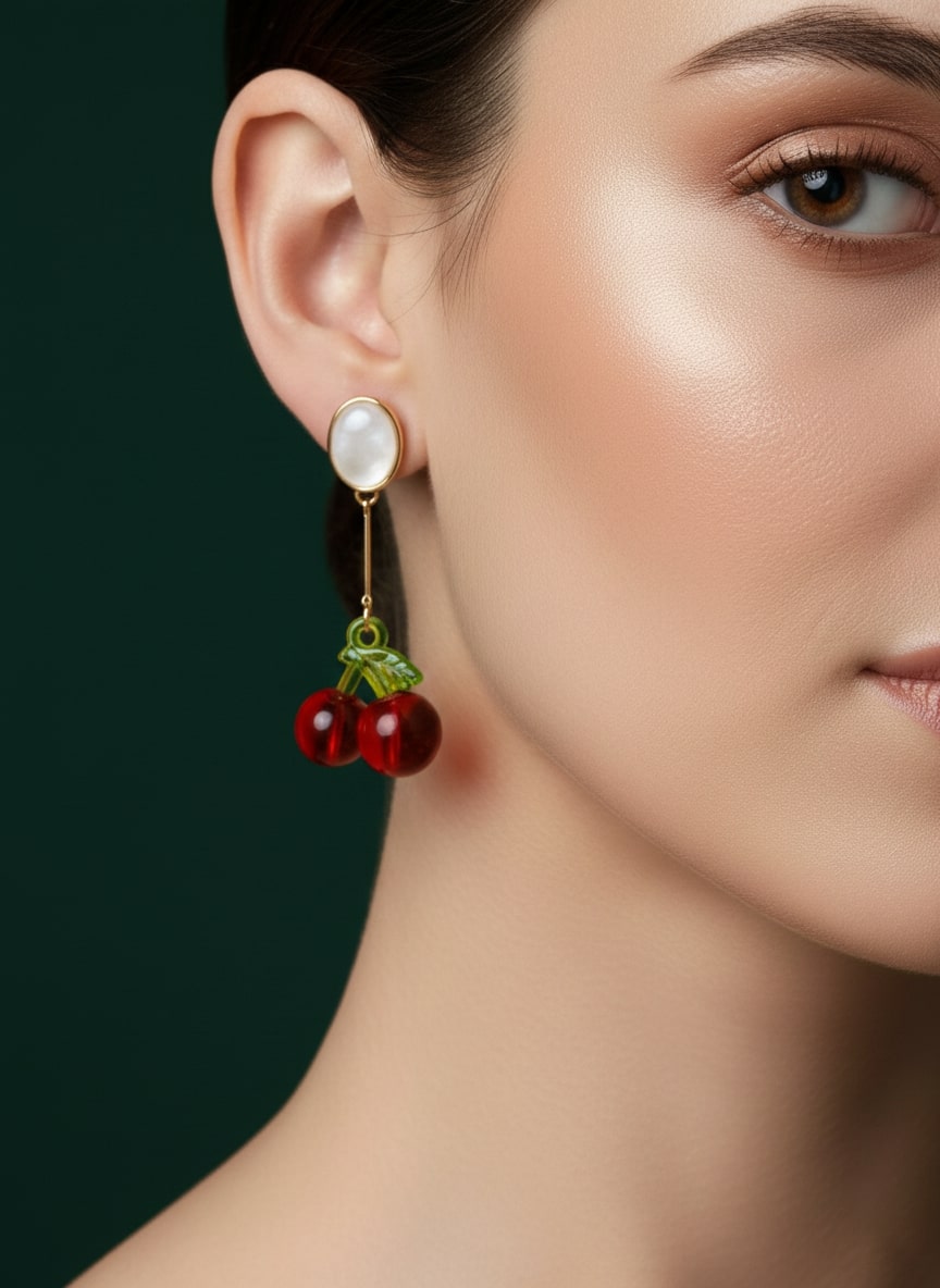 Beautiful White Stud With Drop Earrings