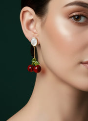Beautiful White Stud With Drop Earrings