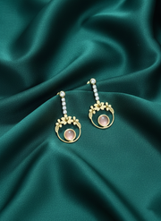 Artificial Diamond With Fancy Beaded Ring Earrings