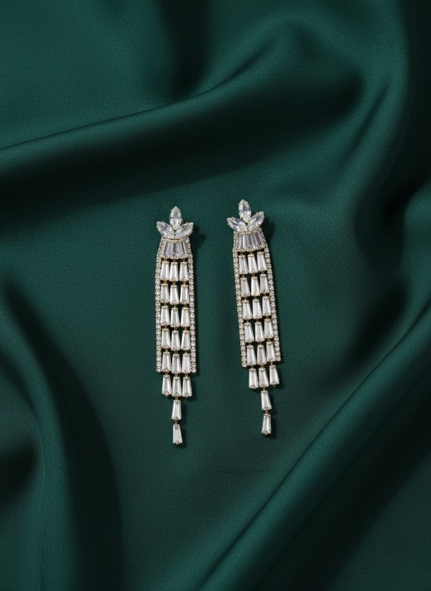 Unique American Diamond Drop Earrings