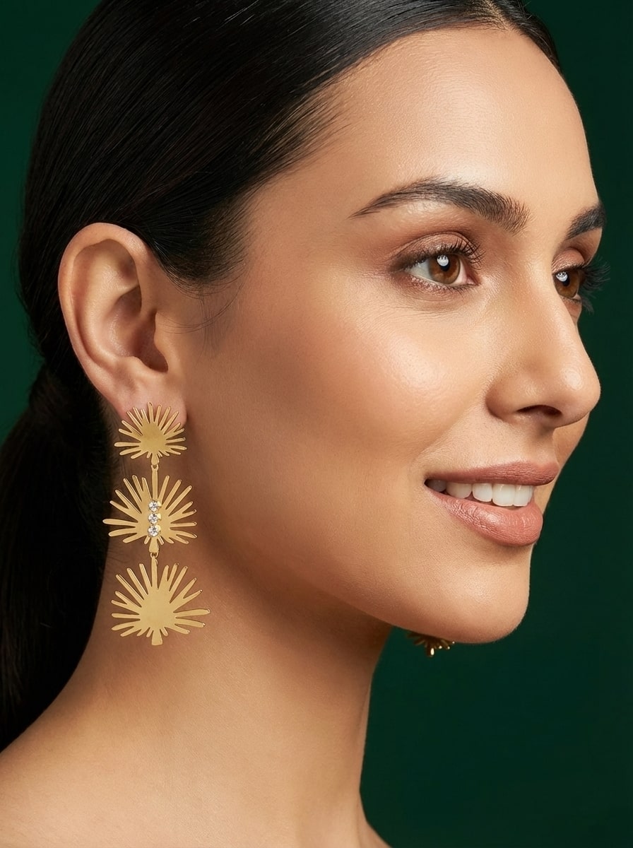 Golden Beautiful Drop Earrings