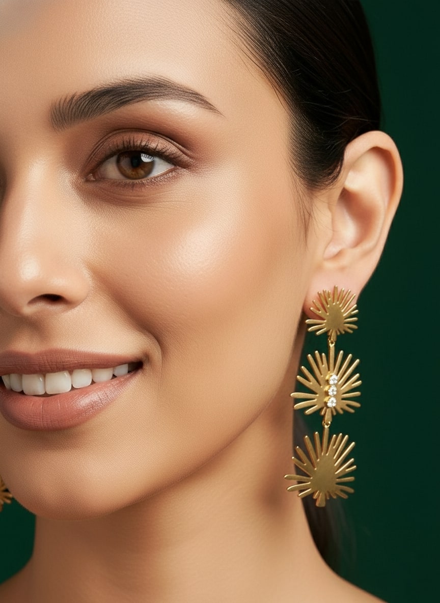 Golden Beautiful Drop Earrings