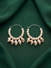 Silver Plated Sea Shells Hoops Earrings