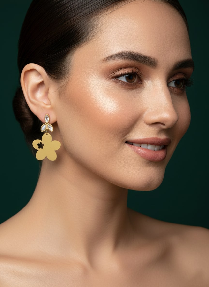 Flower pattern Drop Earring