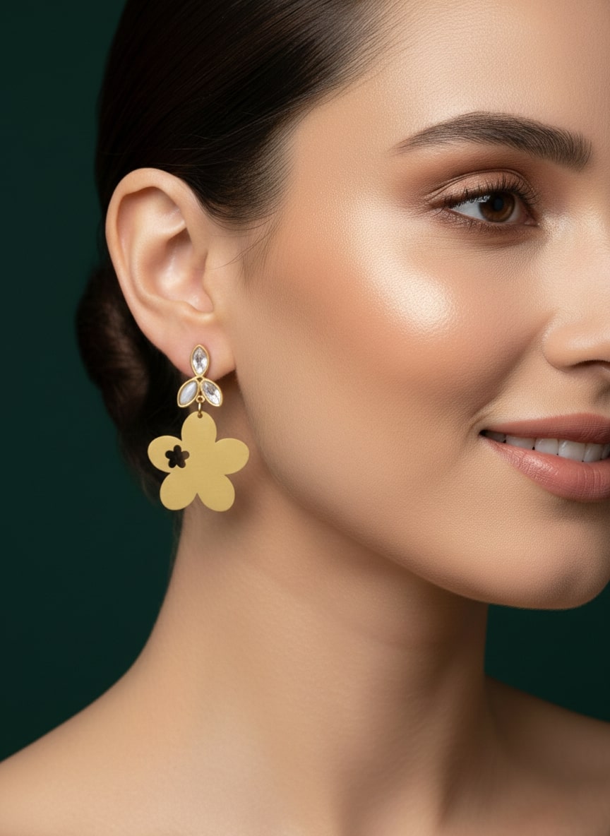 Flower pattern Drop Earring