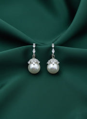 American Diamond Hoop with Pearl