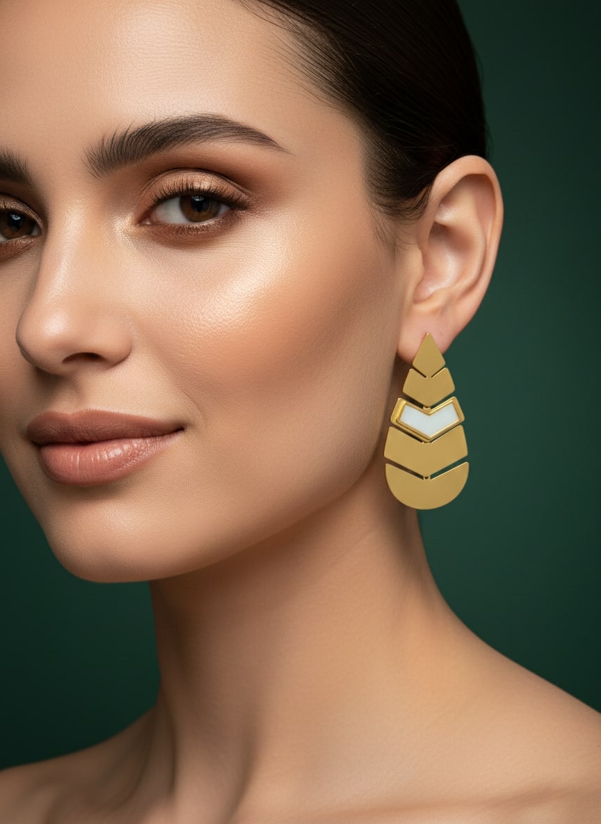 Beautiful Golden Leaf Earring