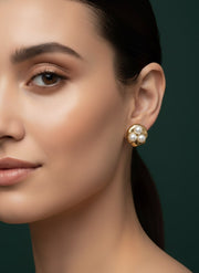 Golden Pearls Studs
