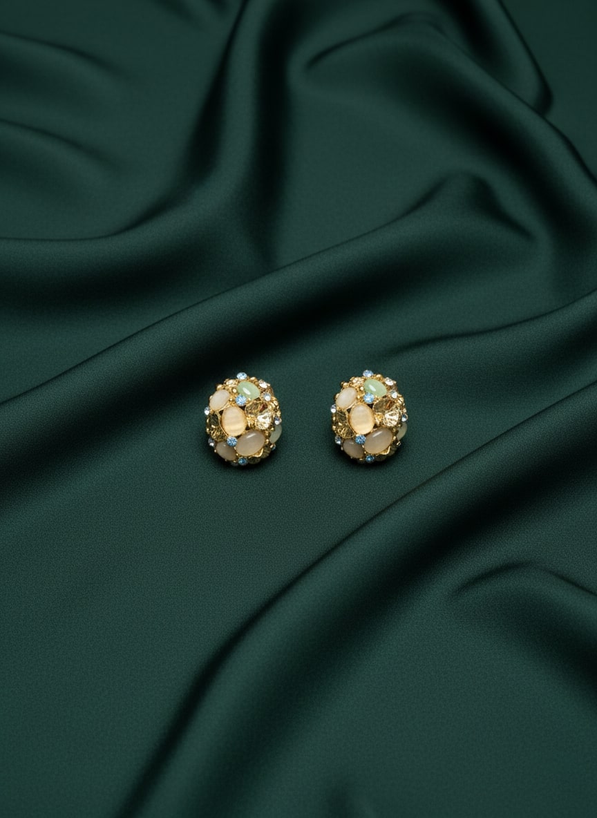 Multi Diamond & Beaded Studs