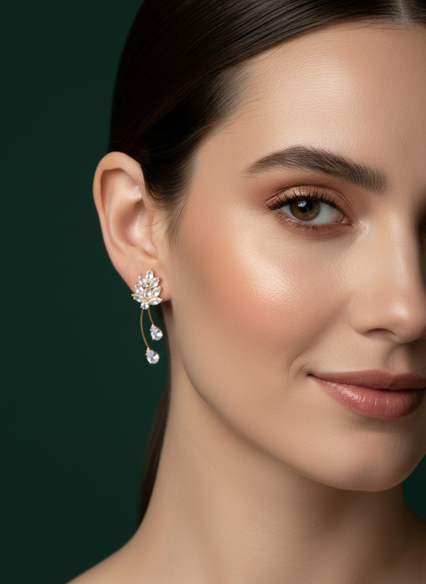 Beautiful American Diamond Classic Drop Earrings