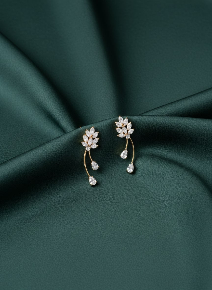 Beautiful American Diamond Classic Drop Earrings