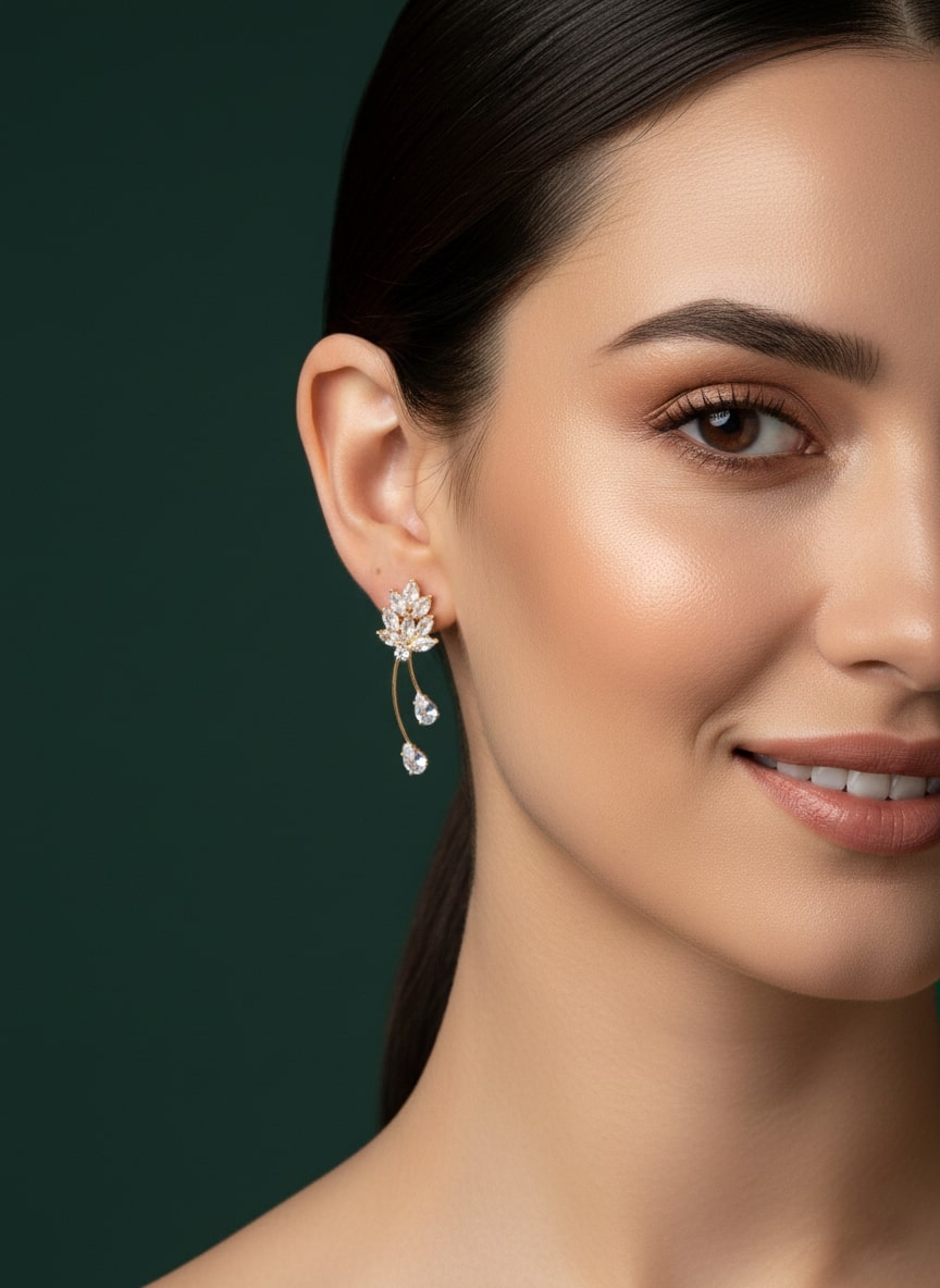 Beautiful American Diamond Classic Drop Earrings