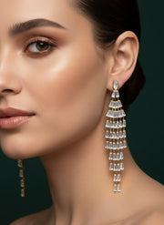 American Diamond Tassels Earrings