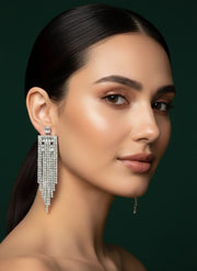 American Diamond Tassels Earrings