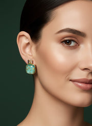 Beautiful Green Korean Style Drop Earrings