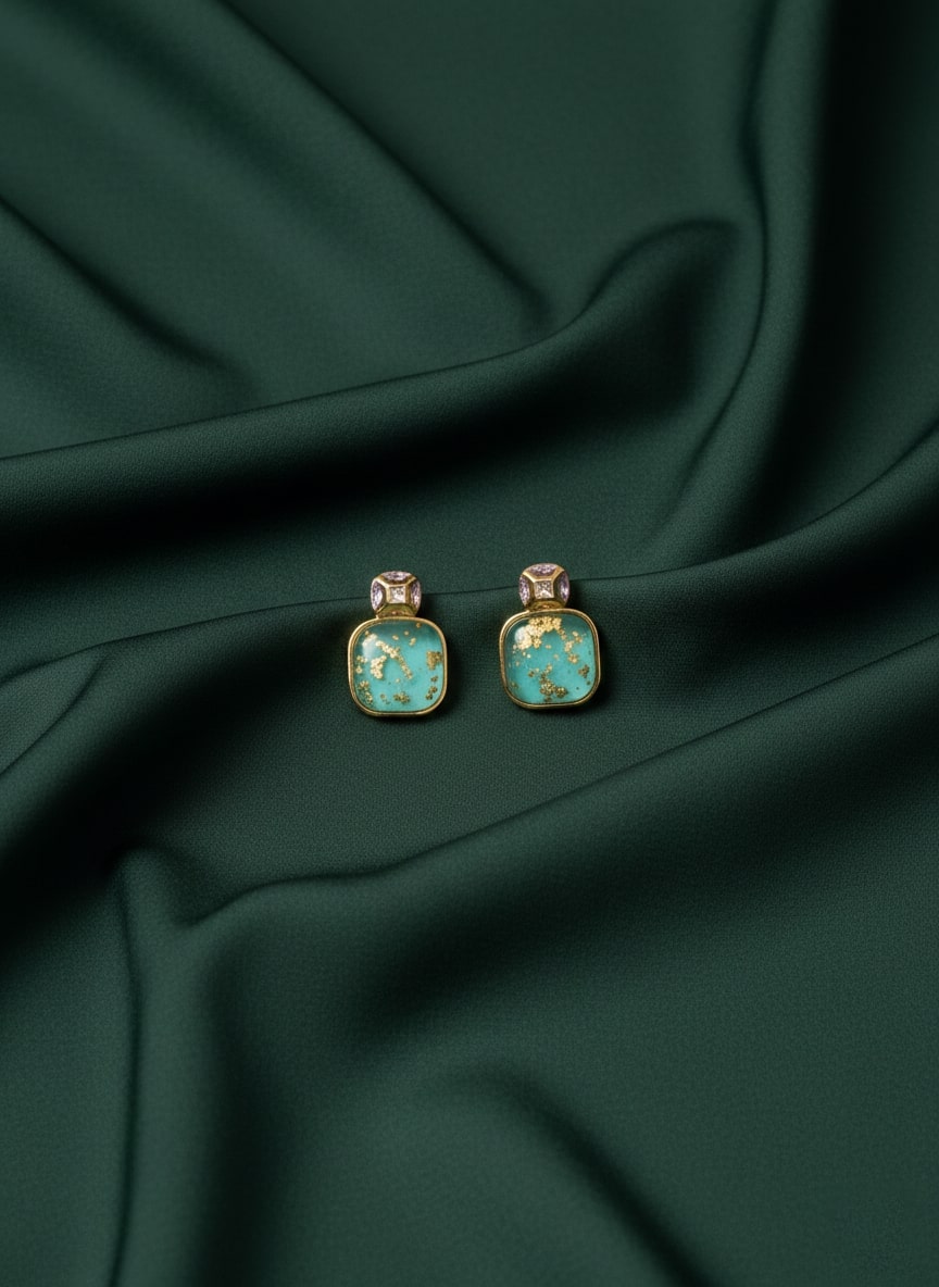 Beautiful Green Korean Style Drop Earrings