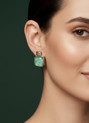 Beautiful Green Korean Style Drop Earrings