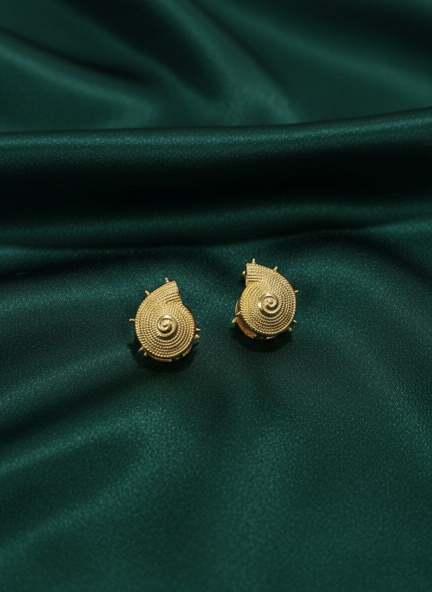 Golden Snail Design Studs