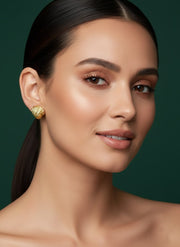 Golden Classic Seashell Design Studs