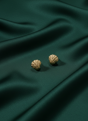Golden Classic Seashell Design Studs