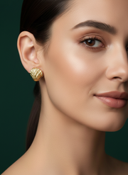 Golden Classic Seashell Design Studs