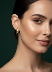 Contemporary Golden Tortoise Studs