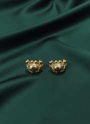 Unique Crab-Shaped Golden Studs