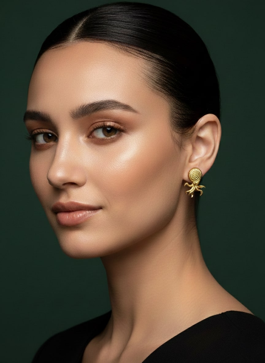 Golden Octopus Style Studs